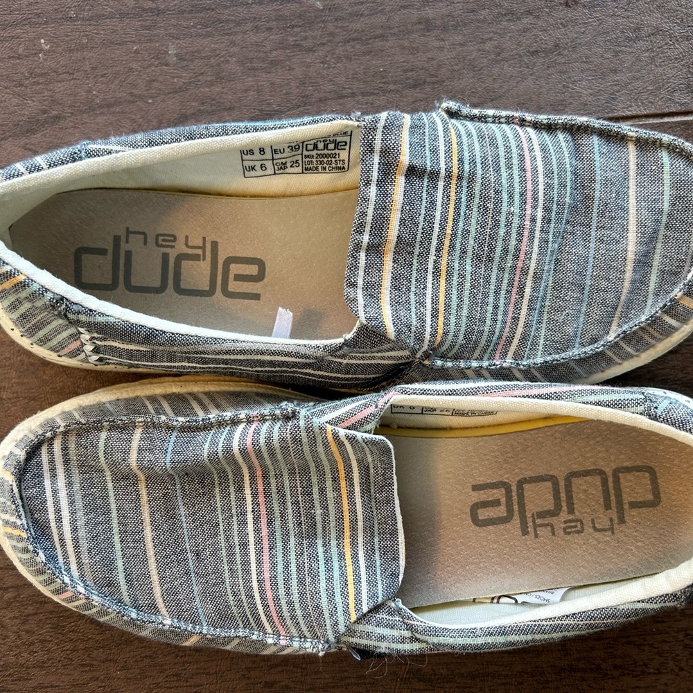 Hey Dude Striped Slip-On Shoes